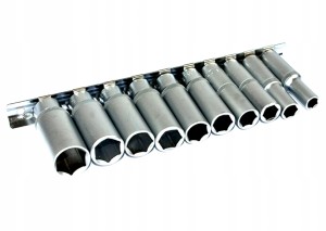 KLUCZE DŁUGIE HEX NASADKI 3/8 SZYNIE 10el 8-19mm