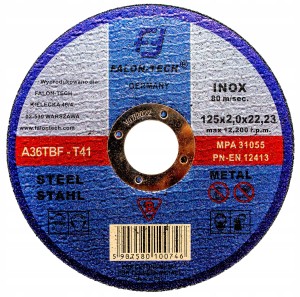 TARCZA DO CIĘCIA METALU TARCZE 125x2,0 INOX FT