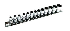 KLUCZE NASADOWE SPLINE NASADKI 1/4 SZYNIE 13el