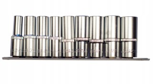 KLUCZE DŁUGIE HEX NASADKI 1/2 SZYNIE 9el 10-22mm