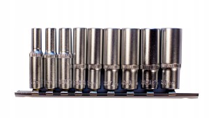 KLUCZE DŁUGIE HEX NASADKI 1/4 SZYNIE 9el 5-13mm