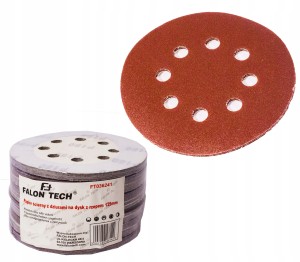 PAPIER ŚCIERNY 125MM KRAŻEK NA RZEP 10SZT GR.80