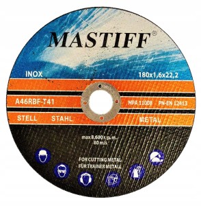 TARCZE TARCZA DO CIECIA METALU 180/1,6 mm Mastiff